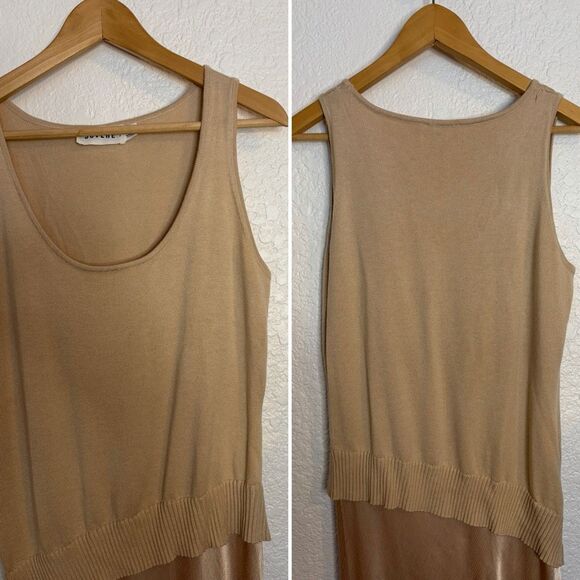 SOVERE / Rhyme Combo Slip Knit Dress in Champagne Size XL - Picture 5 of 12